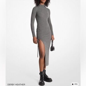 Michael Kors stretch wool ruched dress